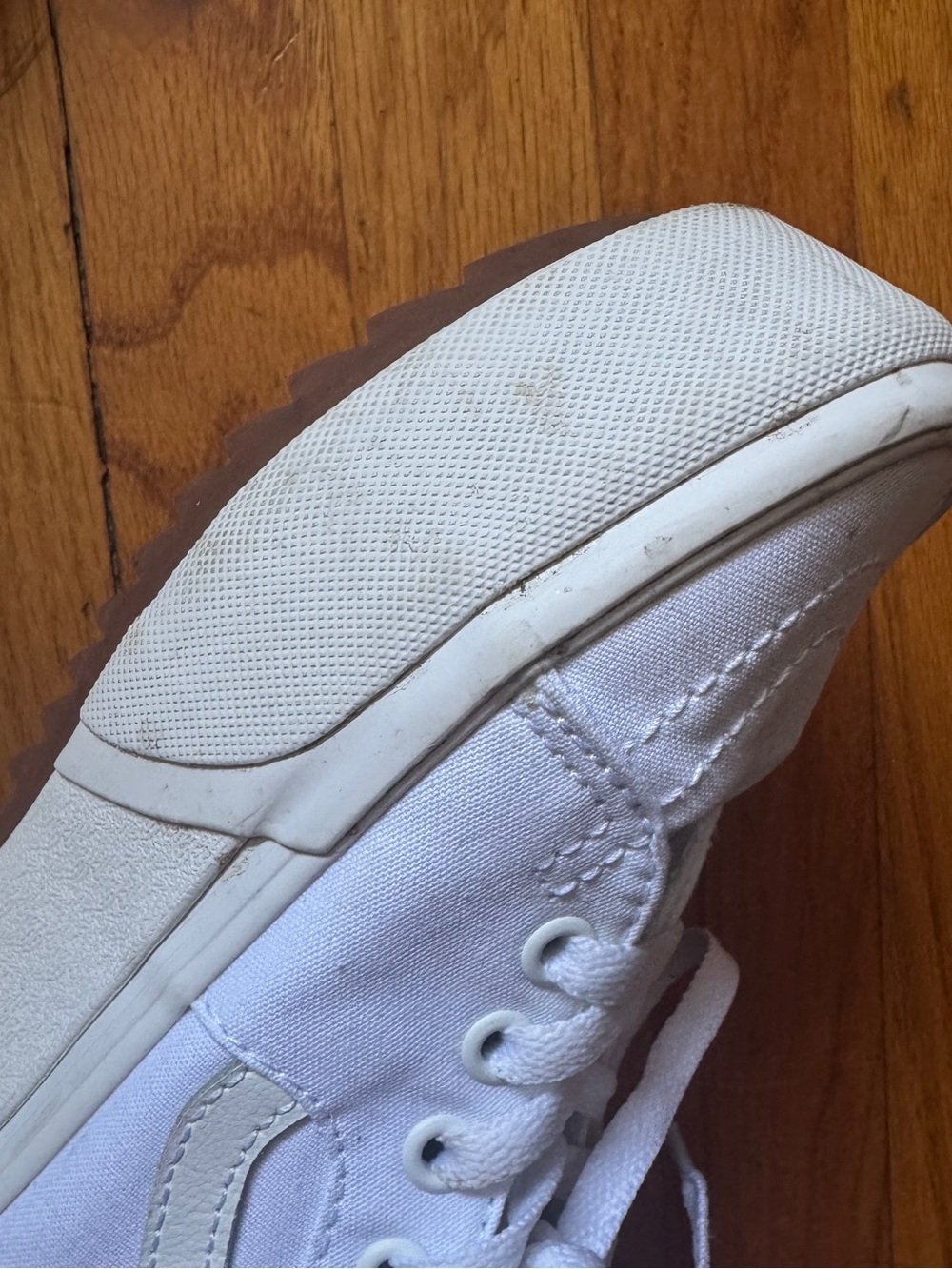 Vans Sk8-Hi Stacked Platform High Top Sneakers White Canvas Women’s 6.5 - Picture 9 of 11
